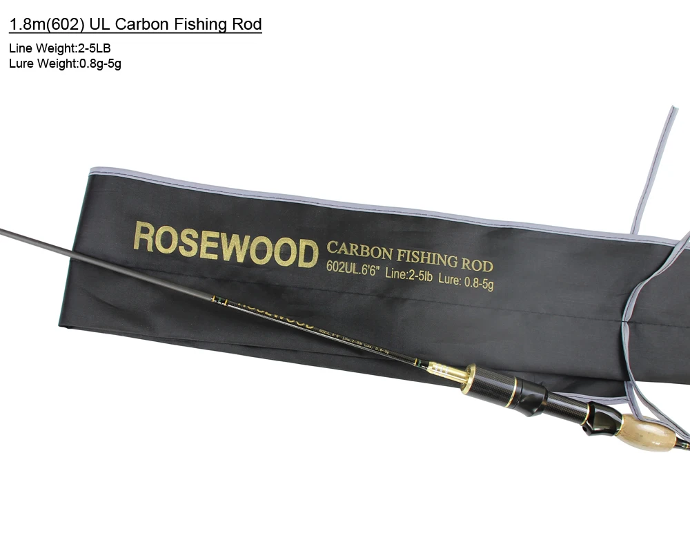 RoseWood Ultra Light Rod 1.8m (605) Ultralight Spinning Rods Casting Fishing Rod Carbon Fiber Lure Pole China 