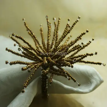 

glass beaded flower napkin rings,beads napkin holder