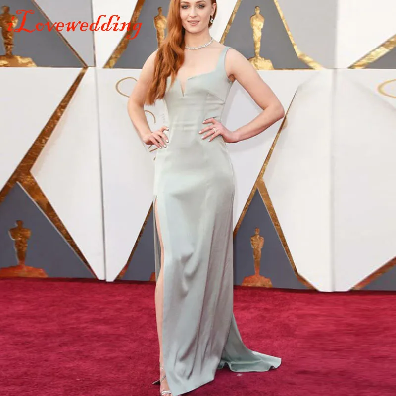 Roe Green One Shoulder Evening Dress 2017 Oscar Awards Red Carpet