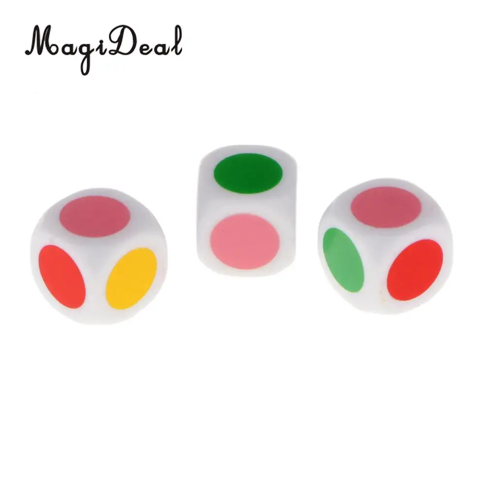 MagiDeal Colorful Kids Children Board Game 6 Colors Dices Table Games for Pub Club Family Party Educational Toys 16x16x16 mm