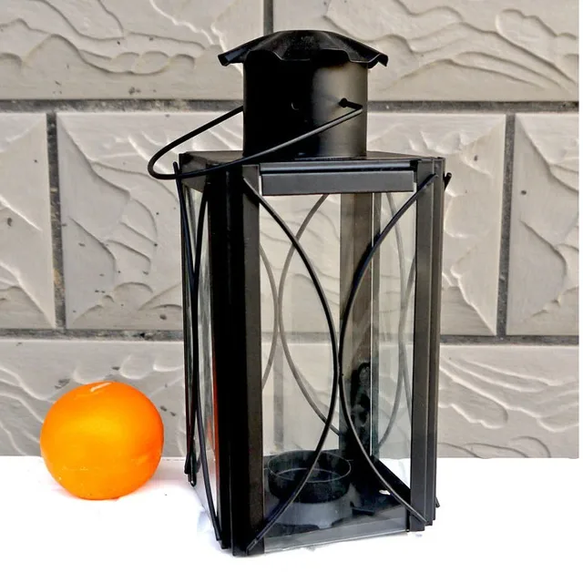 free shipping, candlestick * black, wrought iron hurricane lamp