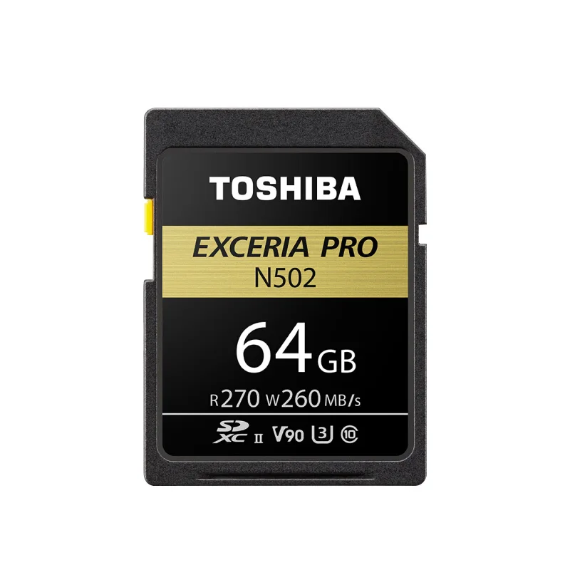 TOSHIBA EXCERIA PRO SD карты высокой Скорость 270 МБ/с. 32 Гб SDHC 64 Гб 128 ГБ SDXC V90 U3 UHS-II карты памяти Поддержка 8K записи видео - Емкость: 64GB