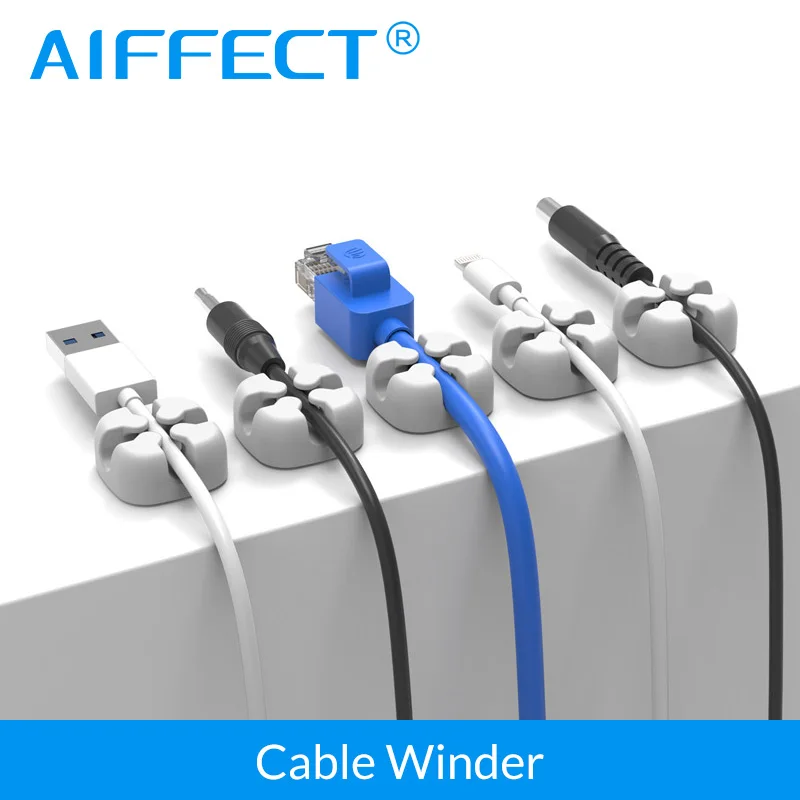 

AIFFECT 12Pcs Cable Winder Protector Earphone Clip Cable Wire Organizer Wire Holder Charger Data Headphone Cable Holder Clip