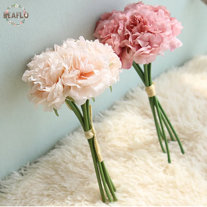 282 20 De Réduction1 Bouquet Hortensia Pivoine Bouquet Fleurs Artificielles Fleuriste Bricolage Pour La Maison Mariage Décoratif 2 Couleurs In