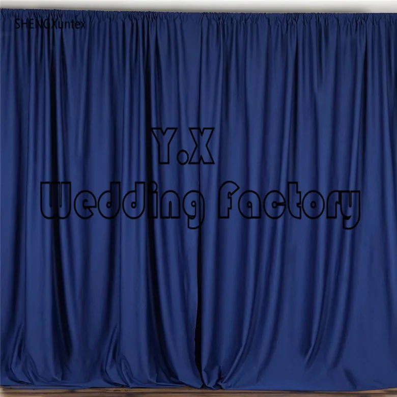 

Hot Sale 100% Poly Fabric Panel navy blue Backdrop Curtain For Party Wedding Event Decoration