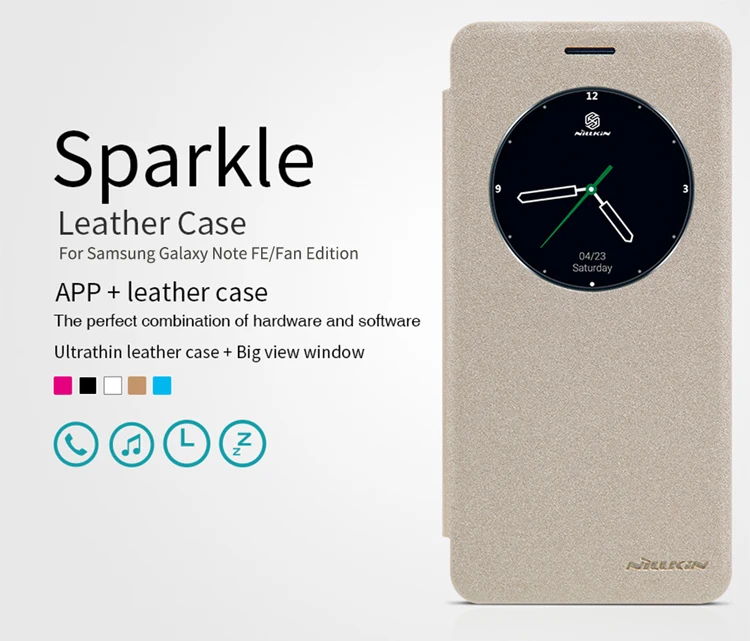 Для samsung Galaxy Note FE Fan Edition чехол NILLKIN Sparkle Flip кожаный с умным окошком для просмотра задняя крышка Note 7 чехол для телефона