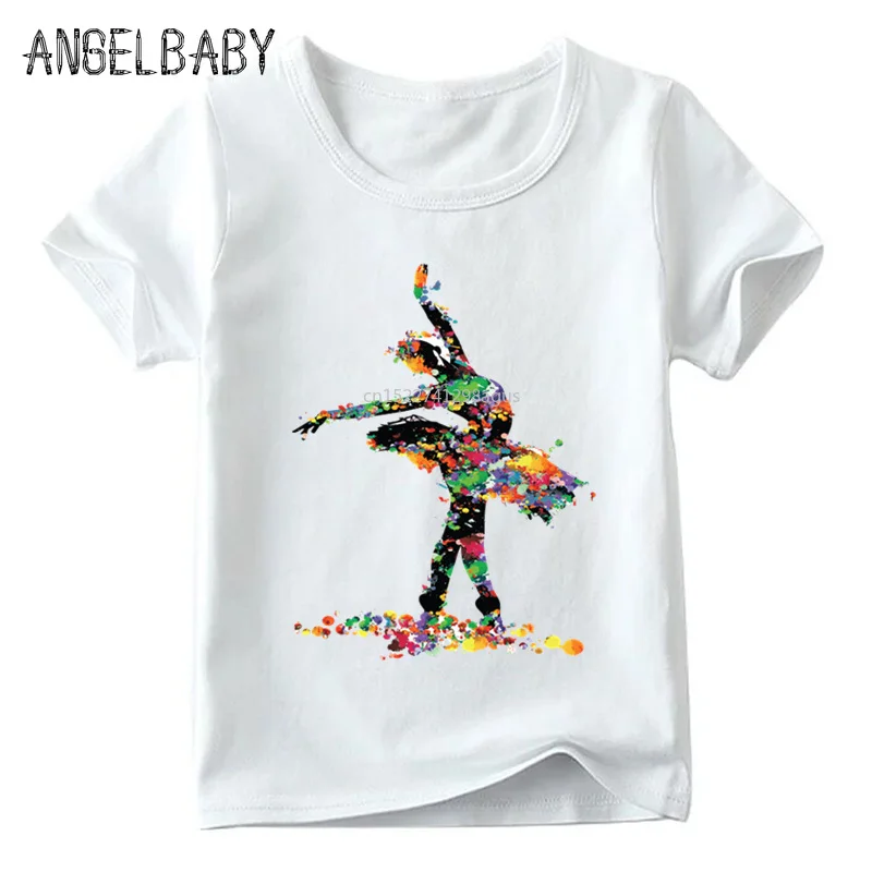 Детская забавная футболка с надписью I Love Ballet Girl детские летние белые топы