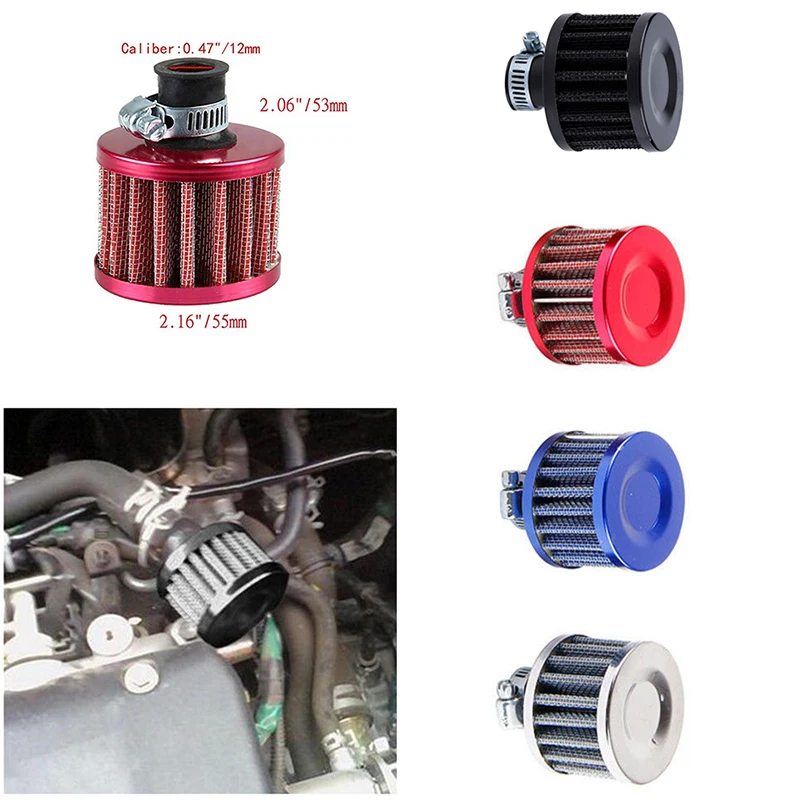 

Universal 12mm Car Air Filter Clip-On Auto Round Conical Cold Intake 0.5inch Mini Air Filters for High Flow Air Clean
