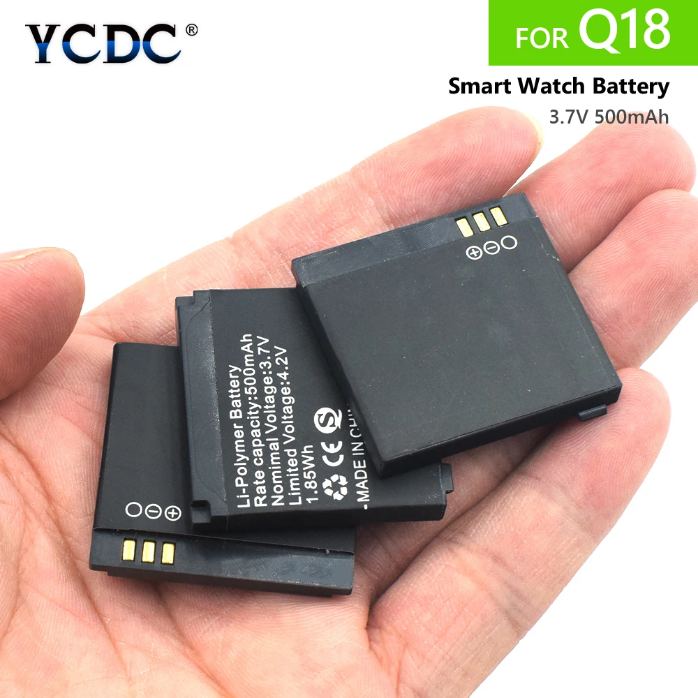 4PCS 3.7V 500MAH Battery For Q18 Smart Watch Battery Replacement