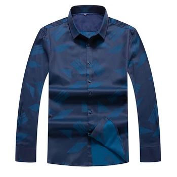 

plus size 8XL 7XL 6XL 2018 Mens Business Casual Long sleeves Shirt Men Shirt Classic print Male Social Dress Shirts Outwear