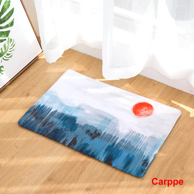 2017 New Creative Beautiful Mountain Scenery Print Carpets Bathroon