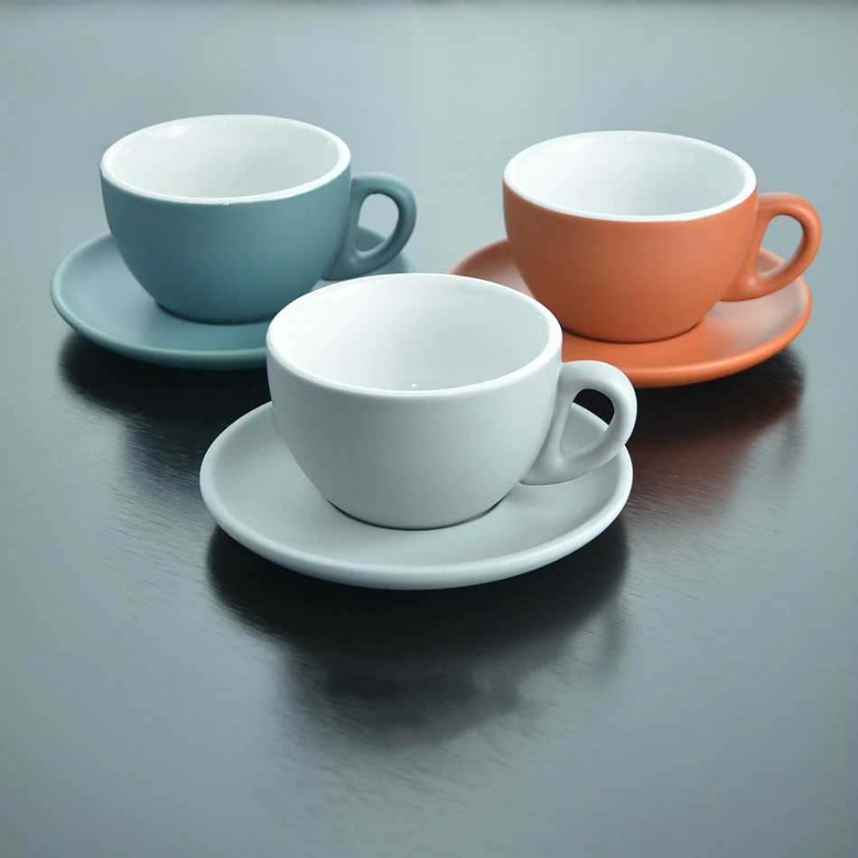 

Simple Style Matting Italian Espresso Tasse Cup Saucer Sets Bardak Matt Oolong Tea Nespresso Latte Ceramic Coffee Cup Tazas Copo
