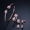 CWWZircons-Juego de joyería para mujer, Micro pavé de piedra CZ, pulsera, brazalete, anillos, pendientes de compromiso para mujer T338 ► Foto 3/6