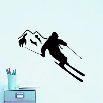 

Decals Skier Sport Plane Wall Sticker Pattern Single-piece Package Mural Vinyl Modern Art Extreme Home Mirage of Beauty Plastic
