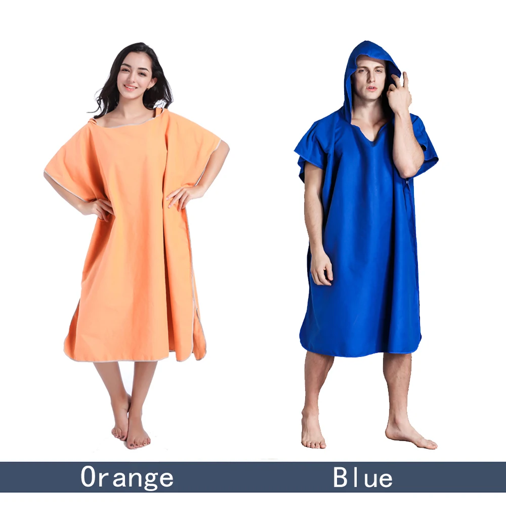 Zipsoft Microfiber Hooded Poncho Towel Beach Towel Bathrobe Absorbent Quick drying Easy for Changing Cloth
