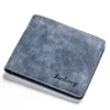 Nuevo hombres Retro esmerilado PU cartera dos plegable hombre monedero titular de la tarjeta de crédito, Color sólido, cuero bolso y cartera ► Foto 2/6