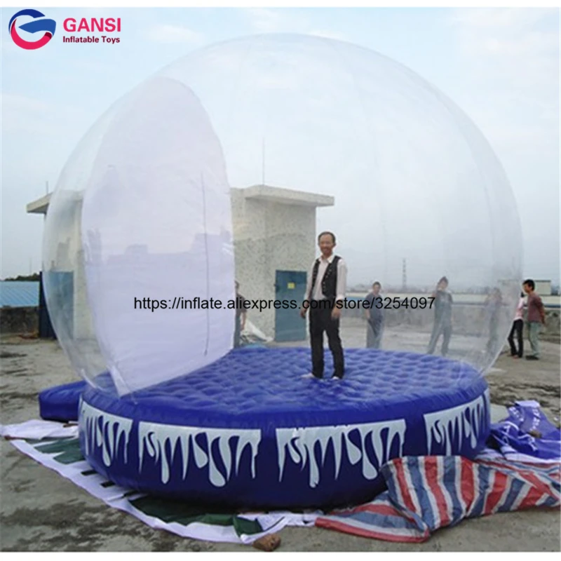 3m diameter inflatable snow globe for christmas decoration promotional PVC high quality inflatable snow ball for sale for photo