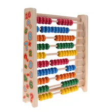 Montessori Kids Math font b Toys b font Wood Colorful Beech Abacus Teaching Learning Educational Preschool