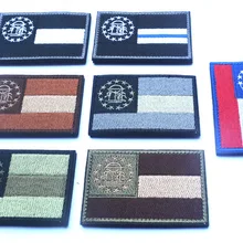Пользовательский флаг штата Джорджия вышитая нашивка военного типа insignia армейский крючок США Патчи тактические для кепки куртки