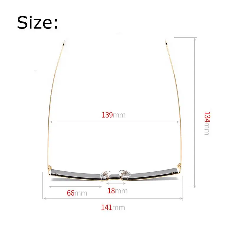 One-piece sunglasses women rimless red blue rectangular sun glasses for men vintage retro uv400 metal gafas de sol