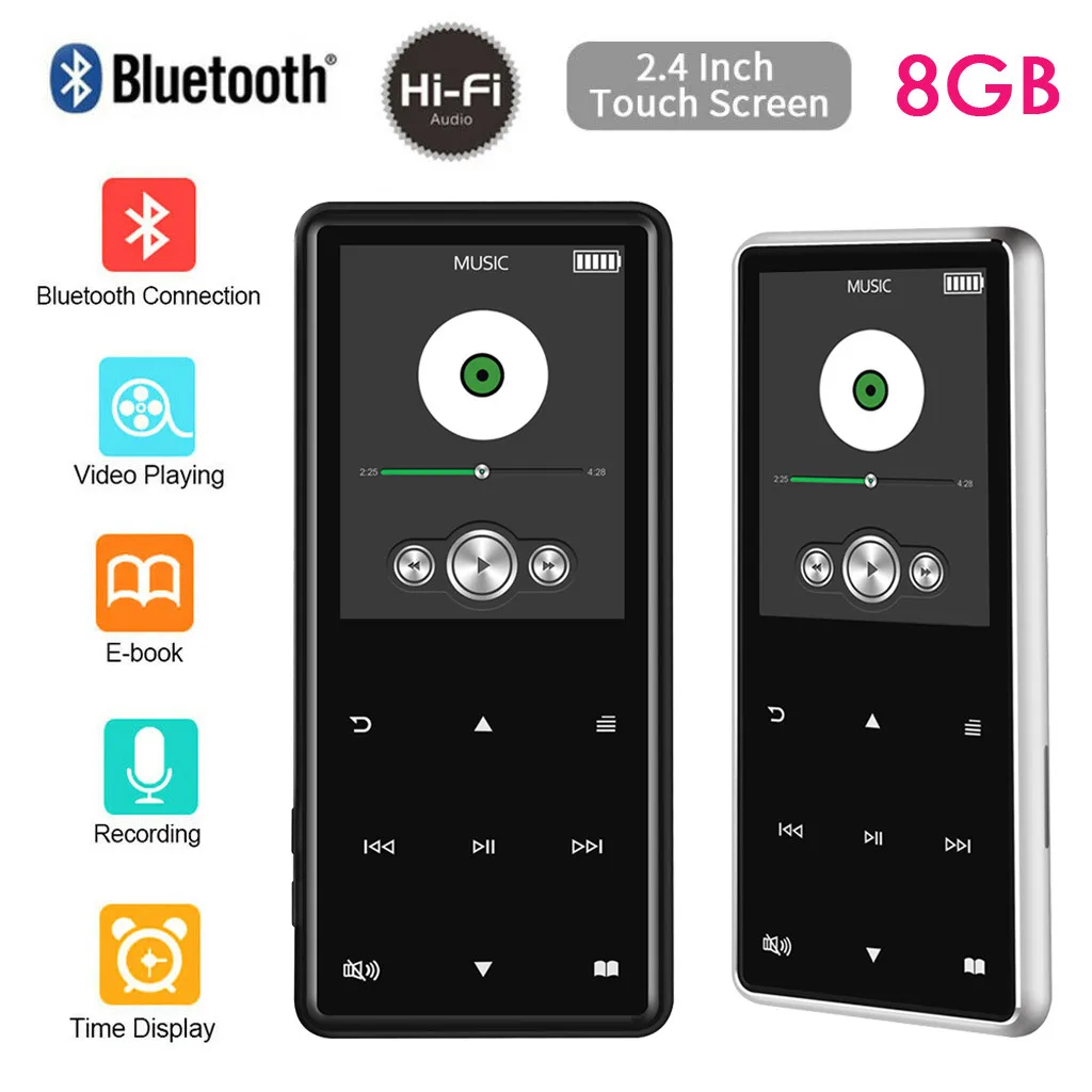 

8G 100H Bluetooth Hifi MP3 MP4 Player Walkman Lossless Recorder Pen FM Radio MP3/WMA/WAV/AVI/JPG/BMP/TXT AMV AVI Multifunctional