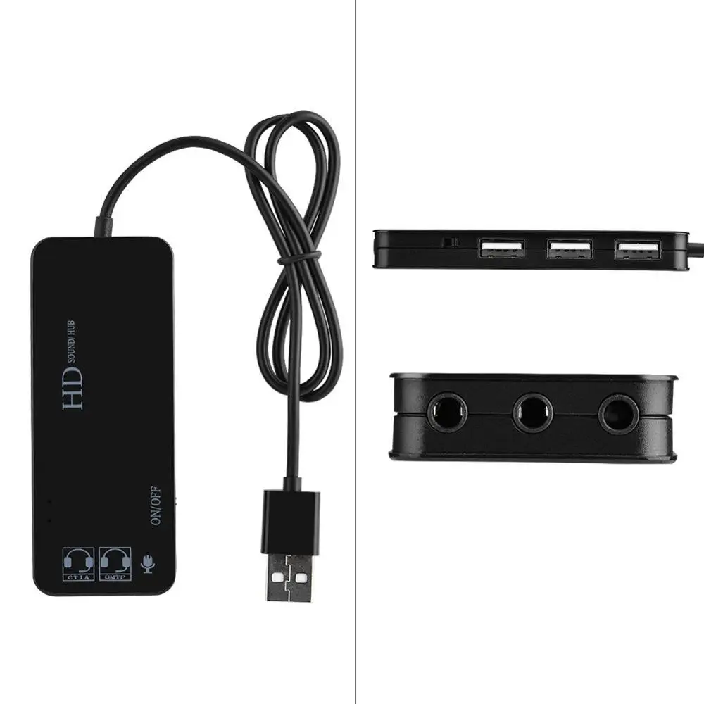 

7.1 Channel USB2.0 Hub External Sound Card Audio Adapter Headphone Mic Converter