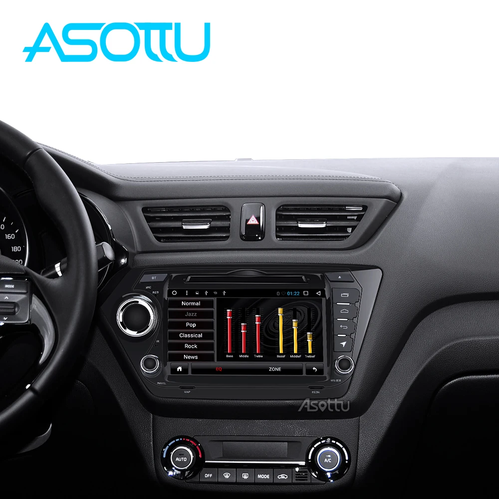 Top Asottu KK28060 2G+32G android 8.1 car dvd gps player car radio gps navigation video player for Kia rio k2 car multimedia player 3