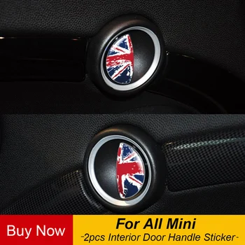 

2pcs/Lot Flag Interior Door Handle Stickers Decal Car Styling For Mini Cooper R55 R56 R60 R61 F54 F55 F56 F60 Clubman Countryman