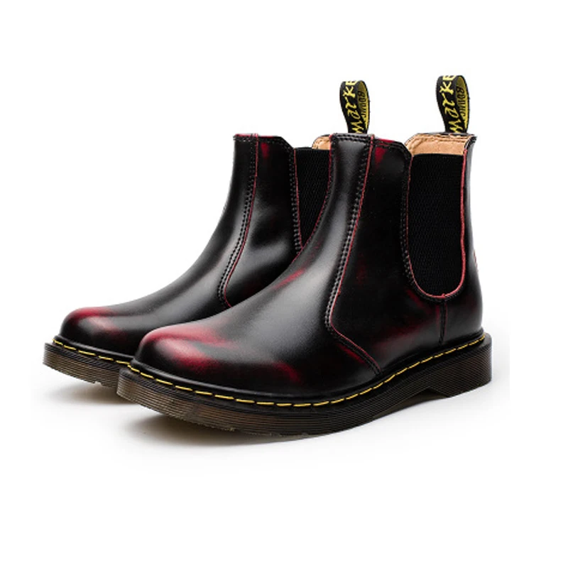 

Autumn Winter New Boots Women Doc Martins Female Martin Boots Fashion Round Toe Flock Western Ankle British Style