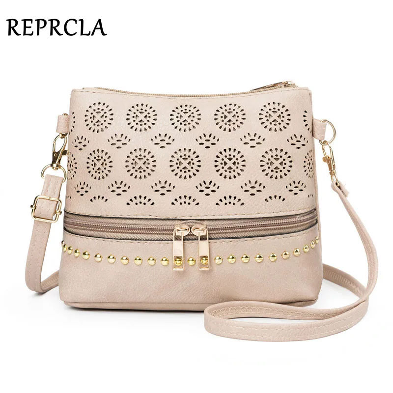 REPRCLA 2019 الجوف خارج المرأة حقيبة يد خمر رسول حقيبة كتف بو الجلود Crossbody حقائب للنساء بولسا الأنثوية