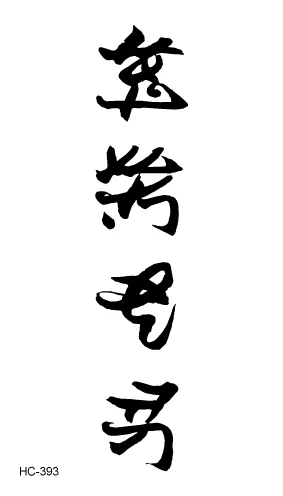 Новейшие уникальные китайские слова, буквы, черная Временная тату-наклейка, водостойкая поддельная тату-наклейка для мужчин и женщин - Цвет: HC393