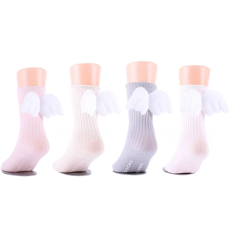 Baby Girls Princess Angel Wings Soft Cotton Lace Socks Kids Long Knee High Leg Warmers 0-4 Years Newborn Infant Baby Socks G0373