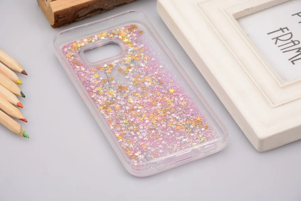 Reaoom for Samsung Galaxy S7 Edge Case Glitter Dynamic Liquid Star Quicksand Corlorful Bottle Unicorn Cover for Galaxy S7 Edge   (2)