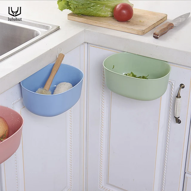 Special Offers luluhut new design kitchen cabinets creative door trash plastic vegetable container bathroom storage box trash can kitchen tools