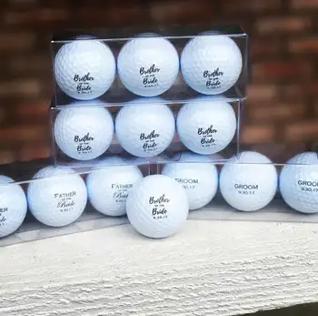 

set of 3 custom golf balls- gift for Bride's Brother, Father of the Bride groom gift, personalized bestman groomsman golf balls