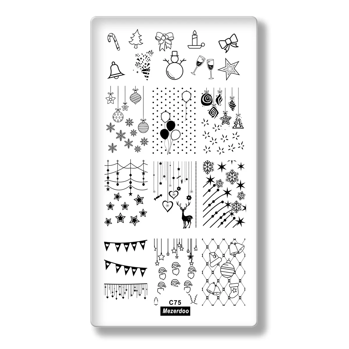 1 шт ожерелье цветок кулон дизайн ногтей шаблон для печати Кружева прямоугольник штамповка лак маникюрный шаблон инструменты для штамповки ногтей C68 - Цвет: C-75