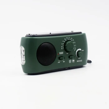 

ABGN Hot-Radio Receiver Multifunction Am / Fm Dynamo Solar Radio Powerful Crank Generator Charger Green