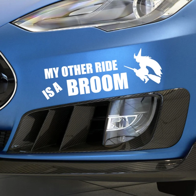 My Other Ride Is A Broom Witch Car Truck Window Decal Sticker Car Accessories Motorcycle Helmet Car Styling Car Sticker