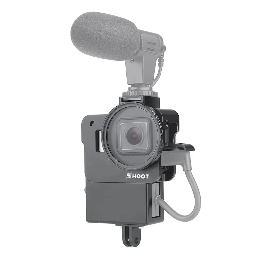 

For GOPRO5/6/7 Dog Cage CNC Case With Microphone Adapter Split Metal Dog Cage Case