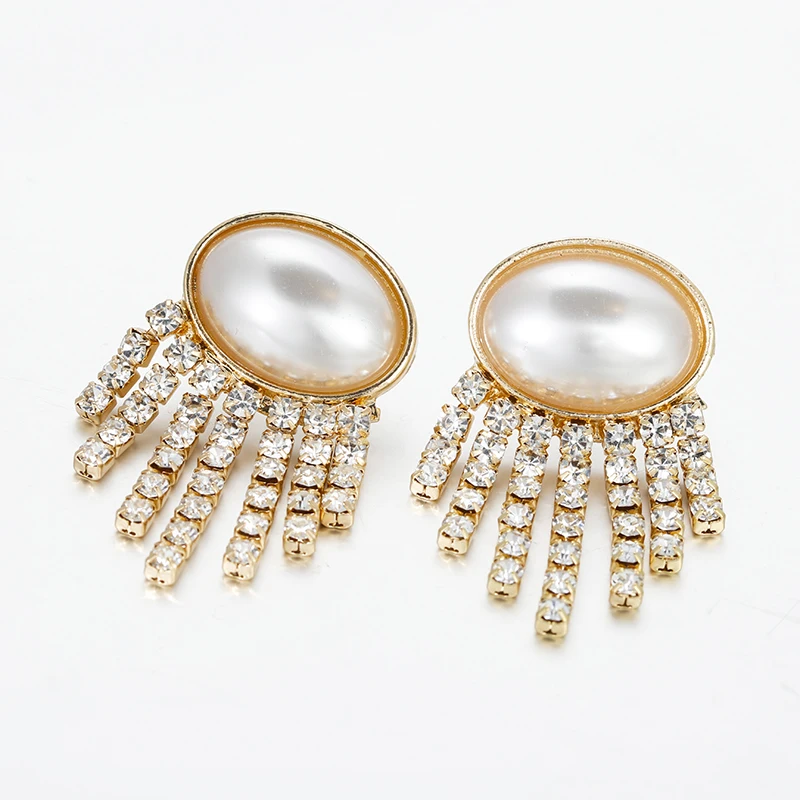 Flashbuy, модные золотые серьги-капли с кристаллами и кисточками для женщин, серьги с геометрическим орнаментом, трендовые ювелирные изделия для свадебной вечеринки