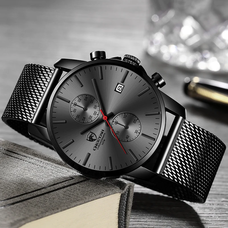 Top Luxury Brand Men Business Watches Chronograph Waterproof Quartz Analog Wristwatch Full Steel-3