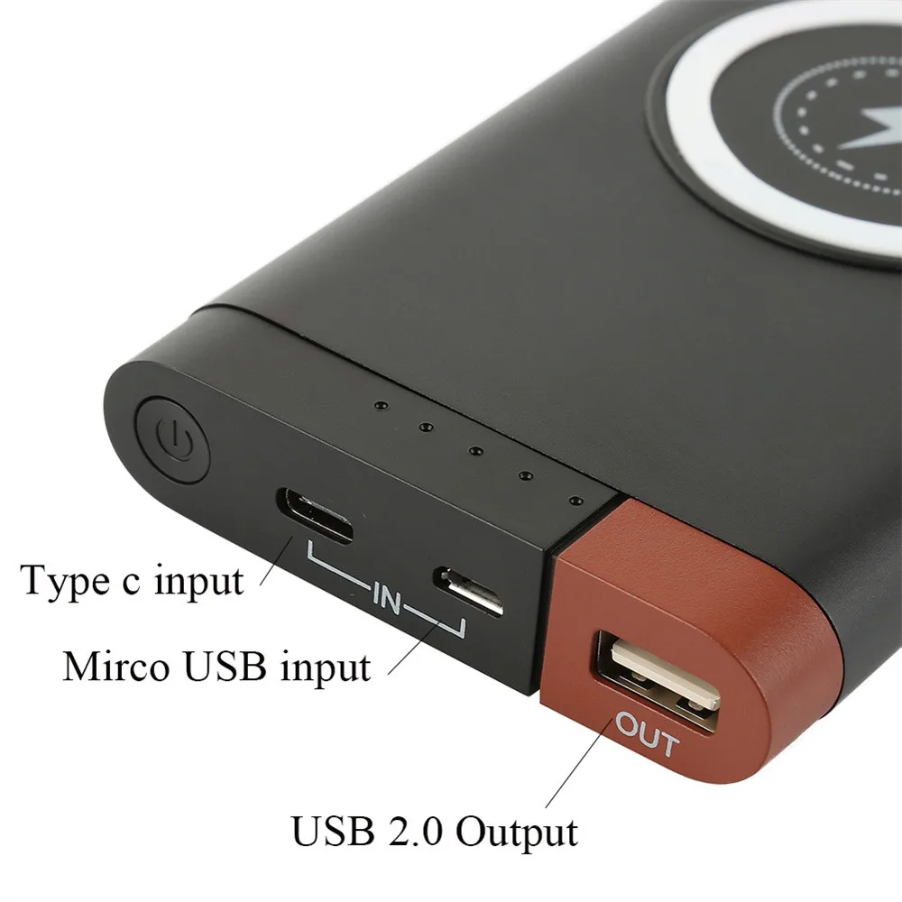 Универсальный совместимый 10000 mAh внешний аккумулятор Qi беспроводной Быстрая зарядка USB светодиодный портативный аккумулятор зарядное устройство 18#914