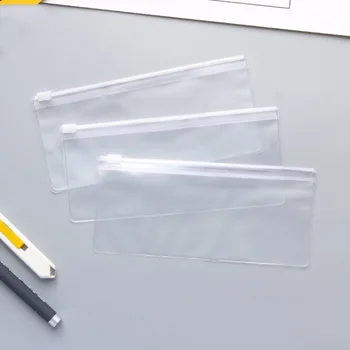 

PVC transparent frosted zip lock envelope Binder Pocket pen bag plastic waterproof stationary bag 18x8cm W7590