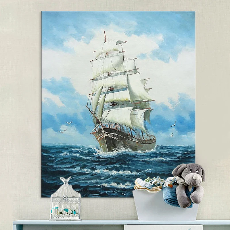 

Hand painted canvas oil paintings Cheap large boat modern abstract oil painting wall decor Art pictures for living room 9