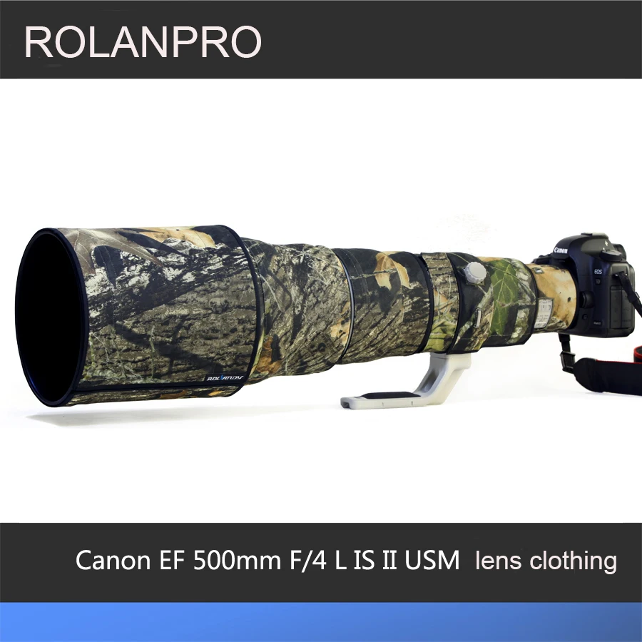 Линзы ROLANPRO камуфляжное покрытие дождевик для объектива Canon EF 500 мм F/4 L IS II USM