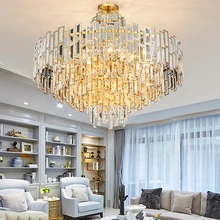Modern Luxury Crystal Chandelier Lighting Fixture Contemporary Chandeliers Lamp Pendant Hanging Light for Home Restaurant Decor contemporary wrought iron bibet pendant light black cage hanging fabric shade pendant lamp indoor lighting fixture restaurant