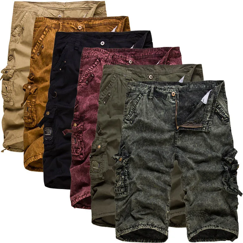 

Top Quality 2017 Men Casual Shorts Cargo Camouflage Trousers Knee Length Beach Summer Plus Size Fast Shipping