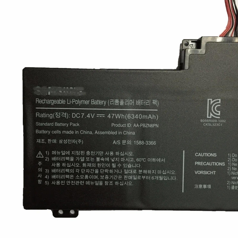  7.4V 47Wh New Original AA-PBZN6PN Laptop Battery for Samsung 350U2B 350U2A NP350U2A NP350U2B Series