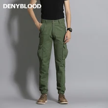 Denyblood джинсы мужские карго Брюки чиносы Мульти Карманы армейский зеленый военный хаки повседневные брюки длинные брюки 0476
