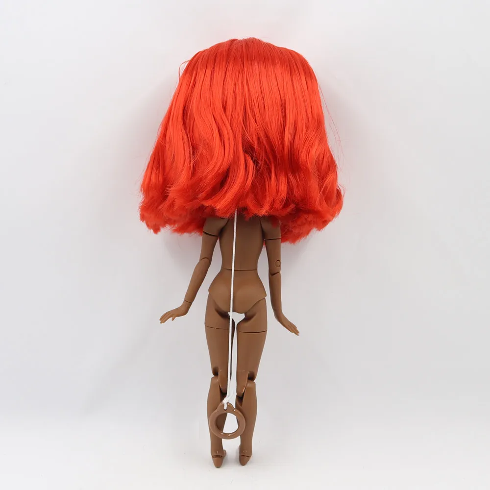Кукла Blyth nude 1/6 No. BL1248 кукла с супер черной кожей, рыжими волосами и стеклянным лицом, тело сустава